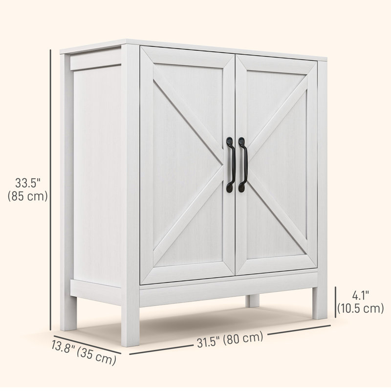 Meuble de rangement, buffet avec tablette ajustable, Blanc