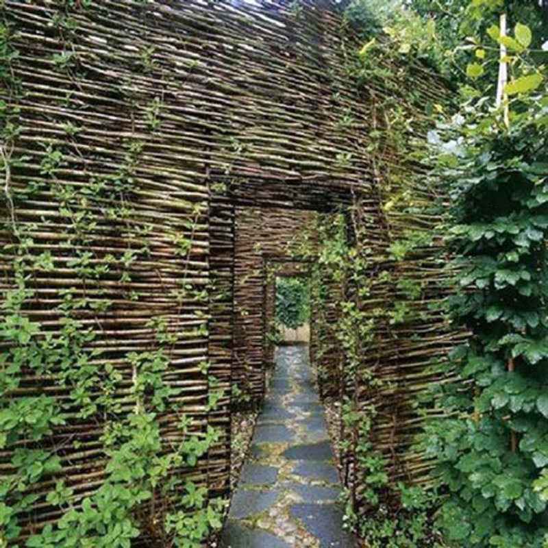 Panneau de clôture en bois à tissage horizontal