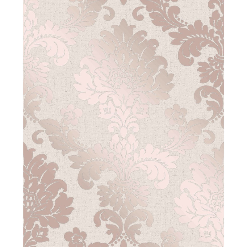 10m x 53cm Semi-Gloss Wallpaper Roll, Rose Gold
