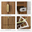 Armoire de rangement pour chaussures autoportante avec tiroirs rabattables et conception à rainures Art Déco