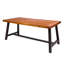 Outdoor Sandblast Finished Dining Table With Rustic Metal Finished Iron Legs