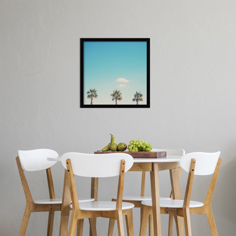 A Trio Of Palm Trees by Laura Evans, Noir Black Framed, 33.38" H x 33.38" W x 0.875" D