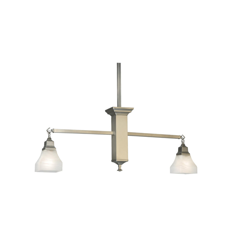 Brushed Nickel Glass Globe 2-Light Indoor/Outdoor Pendant