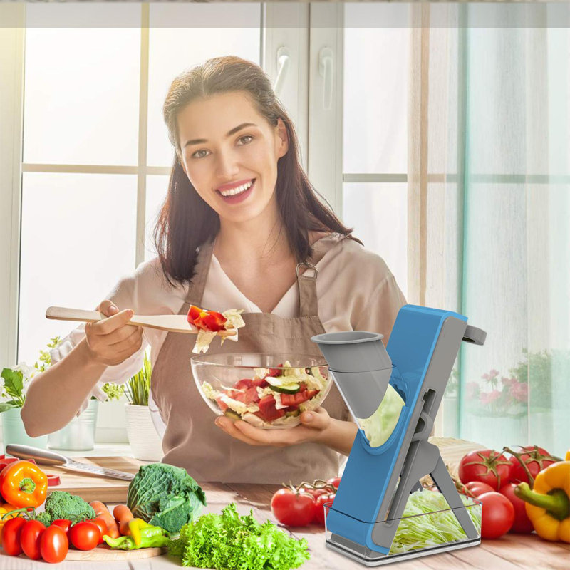 Mandoline sécuritaire pour la cuisine, trancheuse à légumes, Brun clair