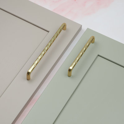 Brushed Brass Textured Cabinet Handles