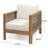 Set Of 2, Outdoor Acacia Wood Club Chair With Wicker Accents-1194289734