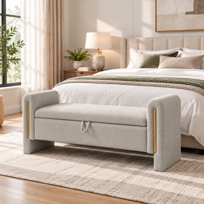 Banc de rangement rembourré avec accoudoirs Modern Teddy