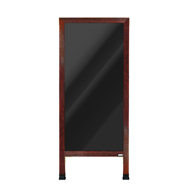 Tableau noir en position libre A-Frame Sidewalk, H 3 pi 6 po x l 1 pi 6 po, Teinture cerisier