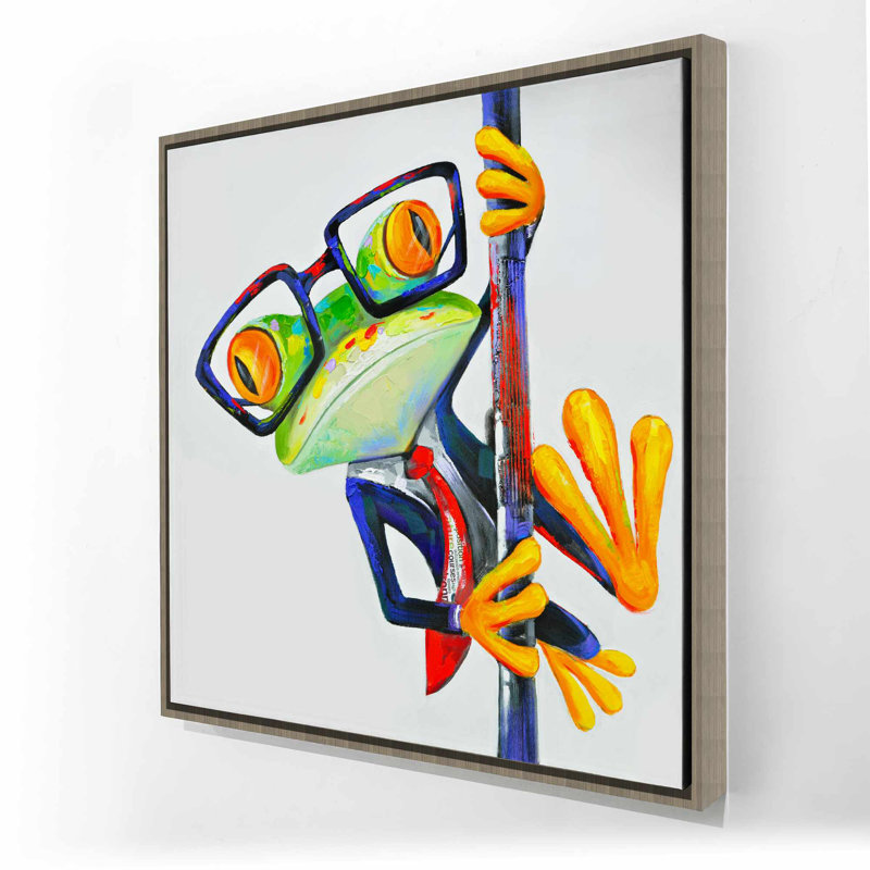 Drôle de grenouille amusante avec des lunettes