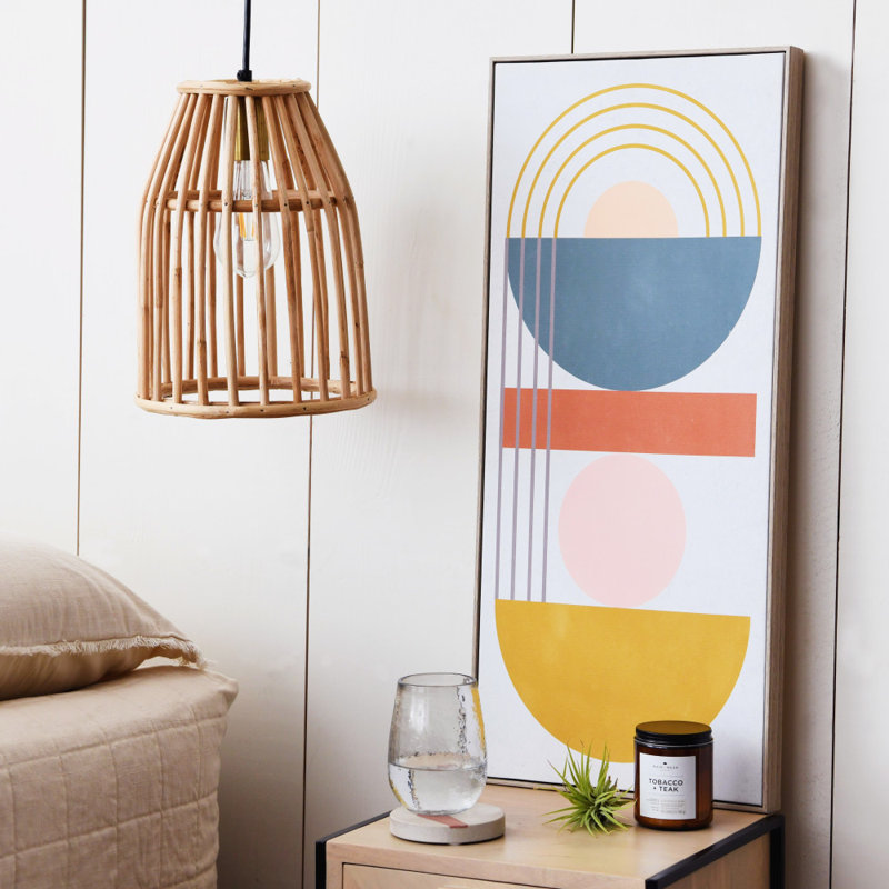 Modern Abstract Canvas in Blonde Finish Frame