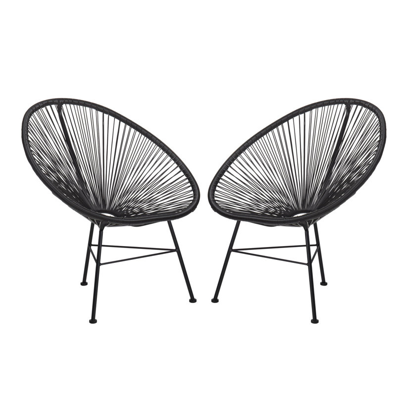 Chaise de patio à mèche Meyerwood, Noir