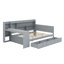 Lit de jour avec 3 tiroirs, ports USB et bureau-482464520
