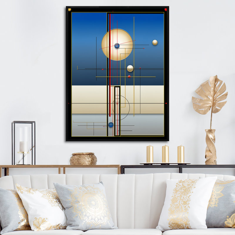 Futuriste minimalisme - pleine lune, H 20 po x l 12 po x P 1 po, Cadre flottant noir