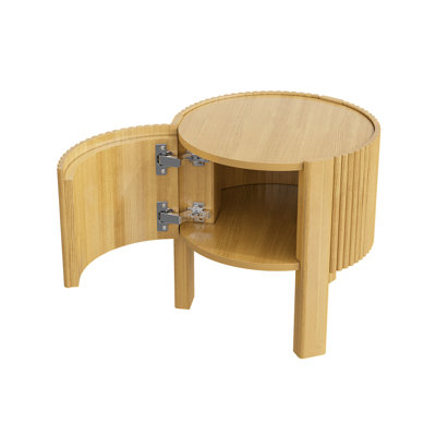 Round Side Table with Storage