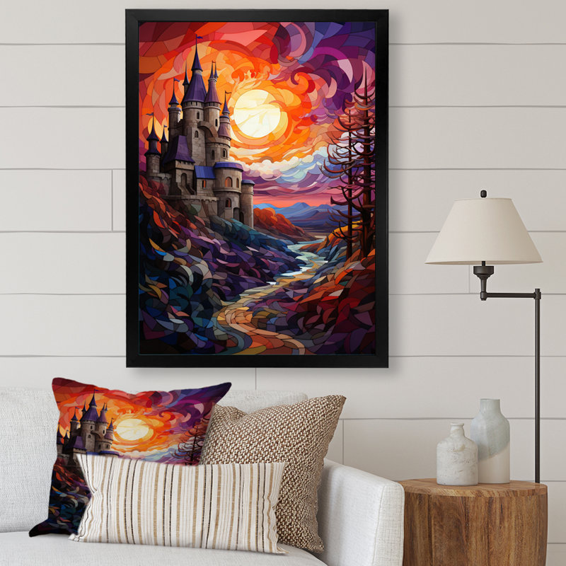 Château de châteaux des nuages I sur toile, Cadre photo noir, H 32 po x l 16 po x P 1 po