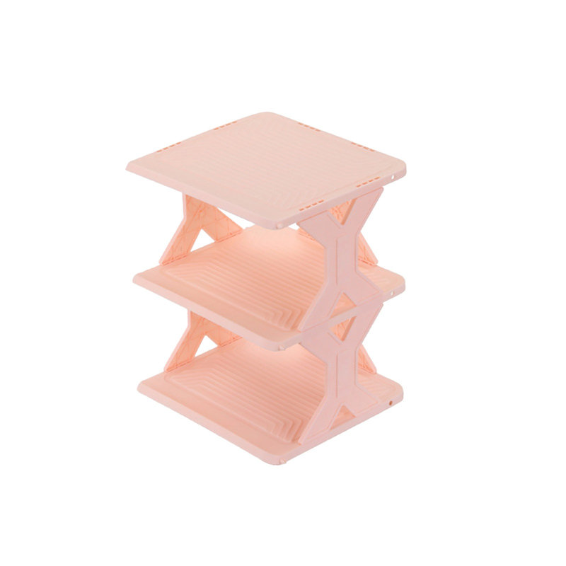 News Thickened And Widened Corner Simples Shoe Rack Small Size Easy To Install Removable Washable Storage Shoe Cabinet, Pink