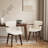 Mid-Century Faux Leather Upholstered White Dining Chairs with Solid Wood