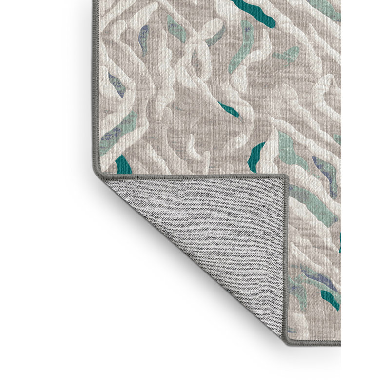 Machine Washable Gray Area Rug, Round 8'