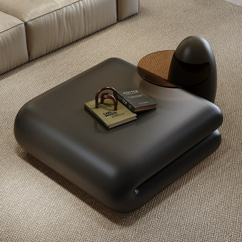 Table basse simple FRP Creative Book Design, 13.78" H x 31.5" L x 31.5" D, Noir, Noir