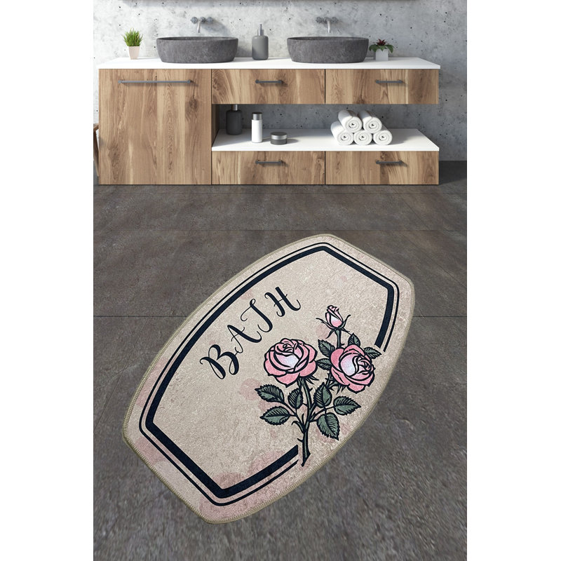Tapis de bain antibactérien, antidérapant, 2,3 x 4,0 pieds | 100% polyester, hauteur des poils: 0,4 pouce, 20,5 oz / pied carré | Lavable à la machine, facile d'entretien, parfait pour la sécurité et le confort de la salle de bain | Durable et élégant pour la maison