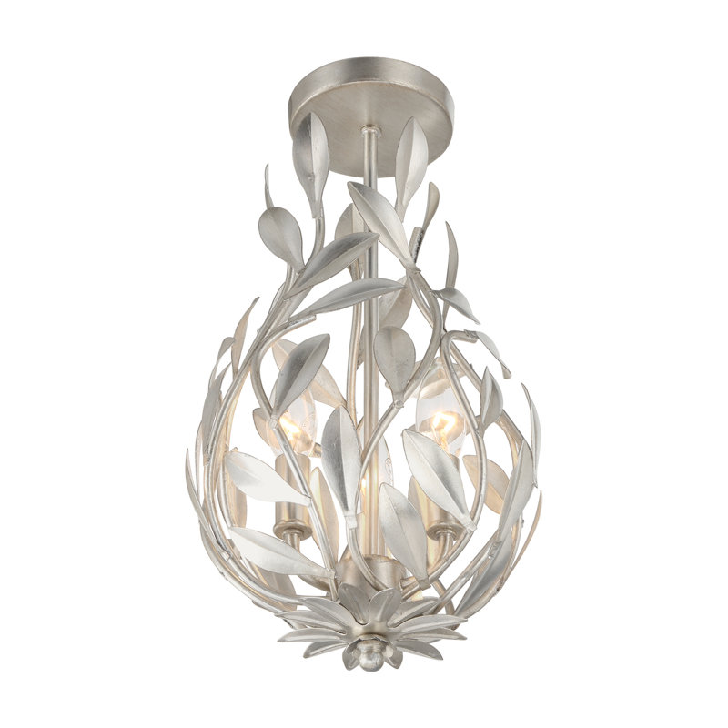 Plafonnier semi-encastré 9 po Nerine, Argent