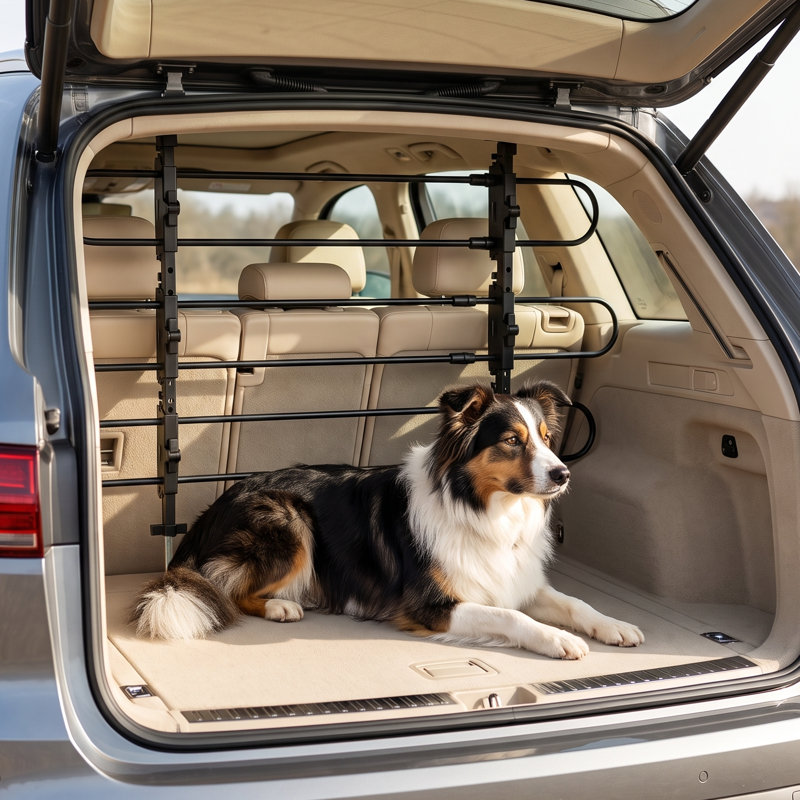 Barrière de voiture réglable pour chien, barrière de séparation en métal pour VUS, camions, fourgonnettes, 34 po à 60 po de largeur, 30 à 50 po de hauteur