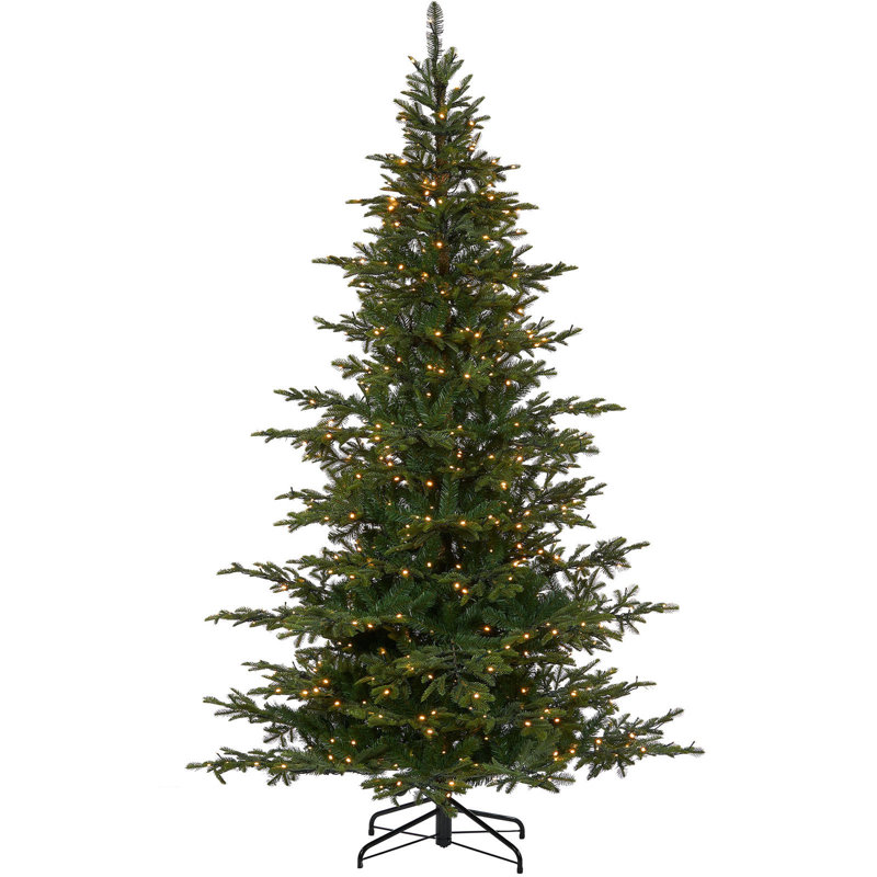 Lighted Artificial Pine Christmas Tree, 7ft H x 4.33ft W x 4.33ft D