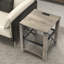 Eidelweiss Tall End Table Nightstand with 2 USB Ports, 2 Power Outlets, and 2 Storage Shelves-1950179937