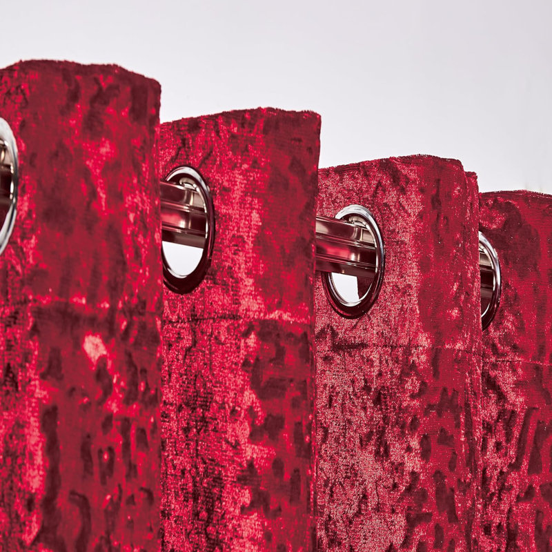 Adelen Velvet Blackout Curtain Pair, Burgundy, 229cm Width x 274cm Drop