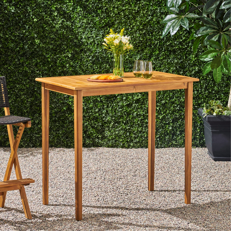 Table de bar rectangulaire en bois, finition, hauteur de 40 pouces, utilisation à l'extérieur, matériau d'usure fabriqué à partir de décor, peu d'entretien