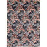 Geometric Area Rug in Black/Rust