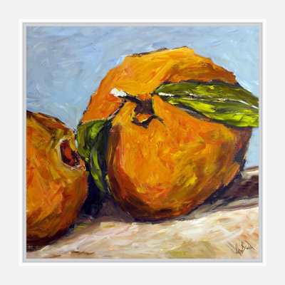 Oranges By John Beard - Framed Gallery Wrapped Canvas Print Print by John Beard