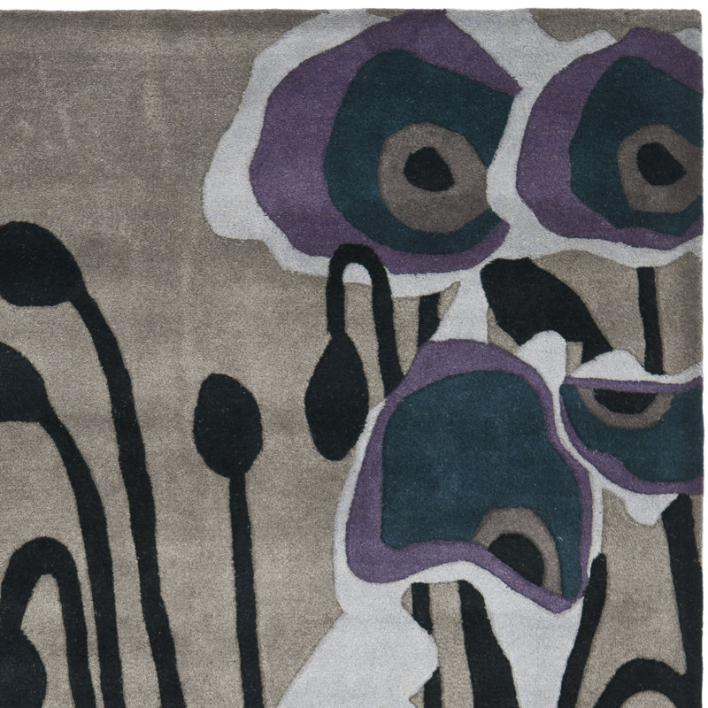 Candelo Hand Tufted Wool Floral Rug, Rectangle 3'6" x 5'6"
