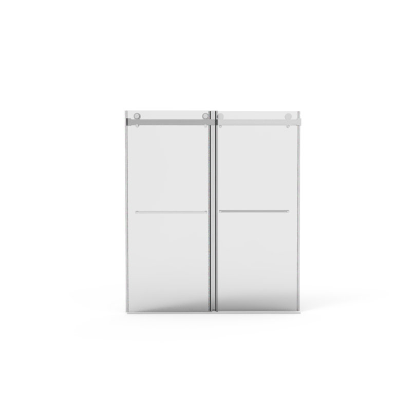 Porte de douche sans cadre l 56 "à 60" x H 76 ", Chrome chrome