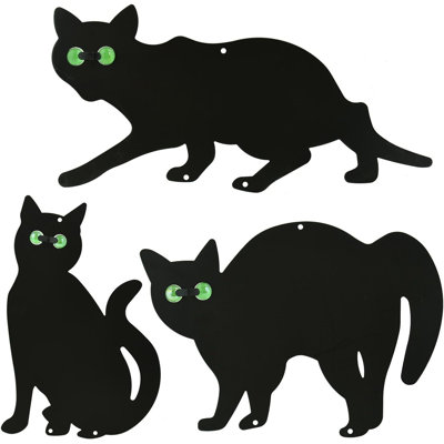 Caled Pack Of 3 Black Garden Cat Deterrent Scarer Fox Metal Pest Control Repellent Scarer Nuisance