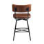 Ensemble de 2 tabourets de comptoir pivotants 26 "rétro, ensemble de 2 tabourets de comptoir brun avec structure en fer, coussin éponge en polyuréthane, repose-pieds, convient à la cuisine / chambre à coucher / salle à manger.-1044137762