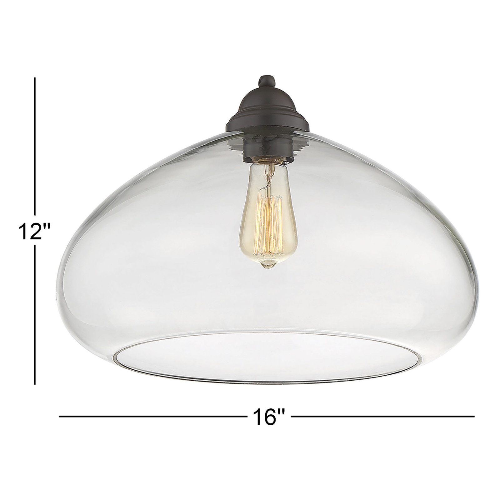 Single Light Glass Dimmable Pendant, English Bronze