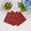 Christmas Poinsettia Cotton Sateen Cocktail Napkins