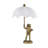 23" Gold Resin Frog Table Lamp With Linen Umbrella Shade-721551889-721551890