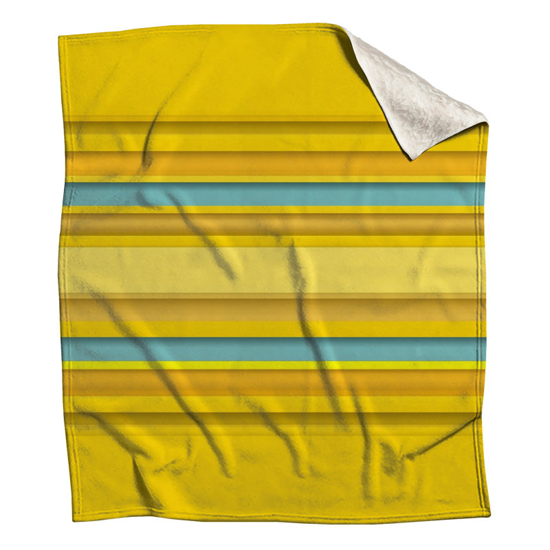 Couvertures à rayures jaunes et bleues, L 50 po x H 60 po