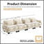 Canapé 4 places surdimensionné en chenille, offrant un excellent soutien lombaire, avec 4 coussins lombaires raffinés, design ergonomique incurvé, canapé modulable facile à monter pour salon ou bureau, beige-618239230