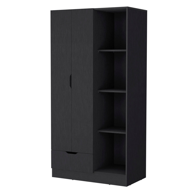 Commode combinée 35 po à tiroirs noirs