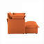 Canapé avec repose-pieds, siège profond à housse moderne pour salon | Chenille orange