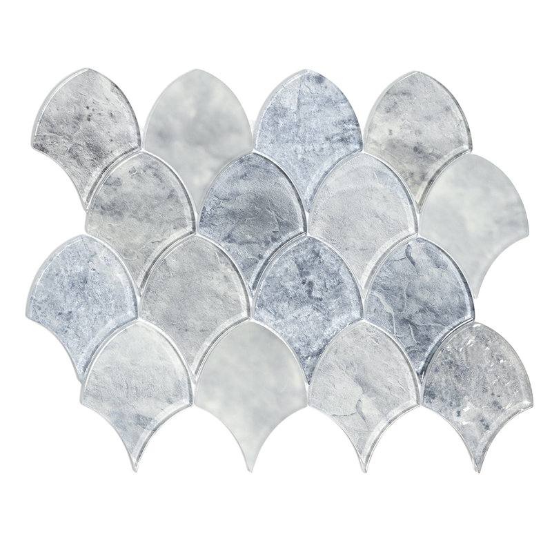 Seashell 14.63'' x 12.13'' Glass Mosaic Wall Tile, Silver