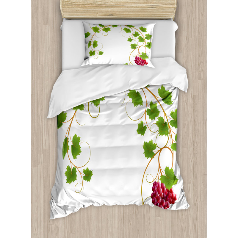 Cottage Americana Polyester Floral Duvet Cover, Twin Duvet Cover + 1 Pillow Sham