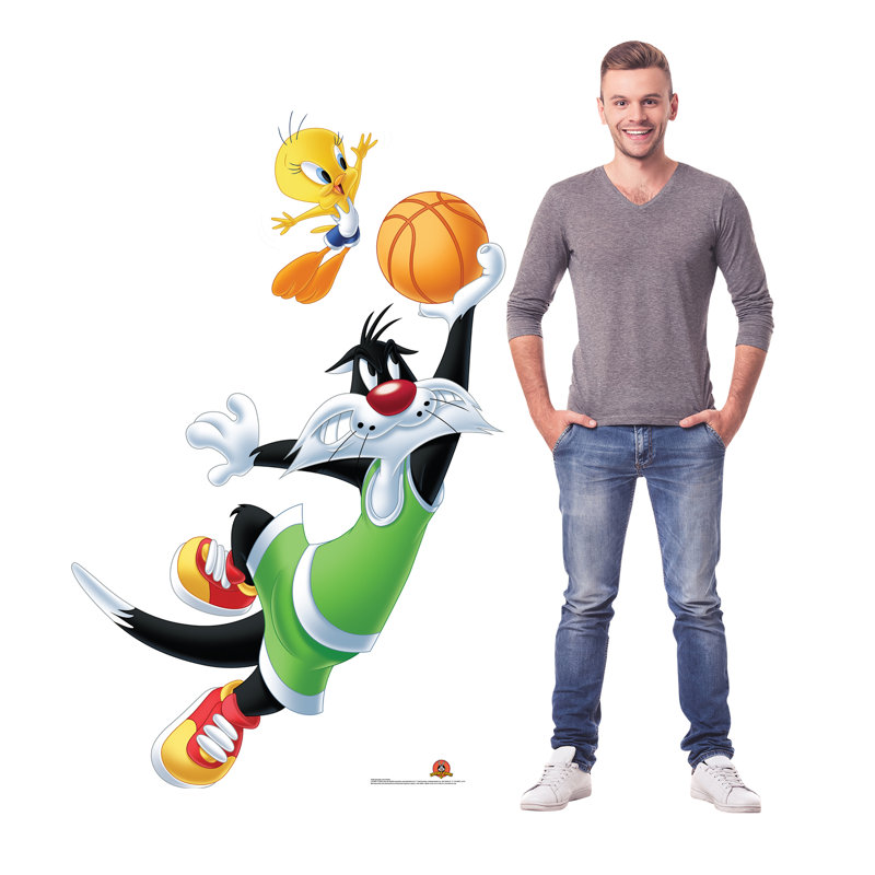 Sylvester and Tweety Basketball Cardboard Standup 67" x 45"