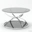 Table basse 31,50 "en verre moderne avec 2 niveaux, cadres en forme d'anneau, finition chromée et verre trempé gris, table basse ronde pour le salon, la chambre à coucher et le bureau, argent-1990736007-1990736001