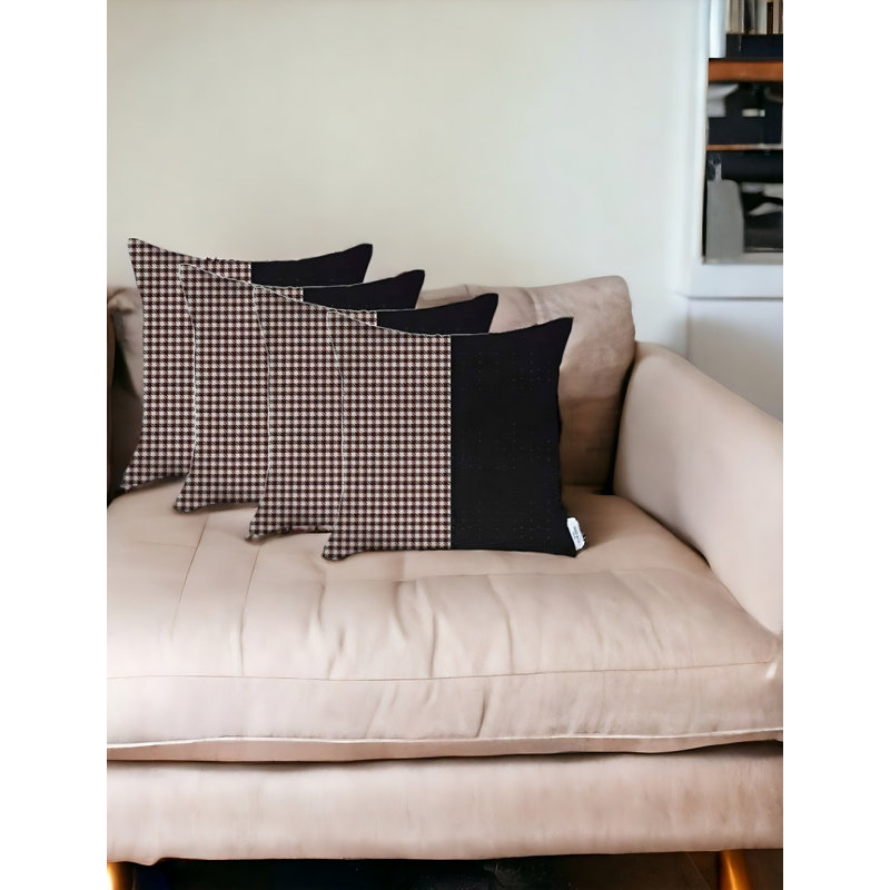 Housses de coussin en similicuir, Noir