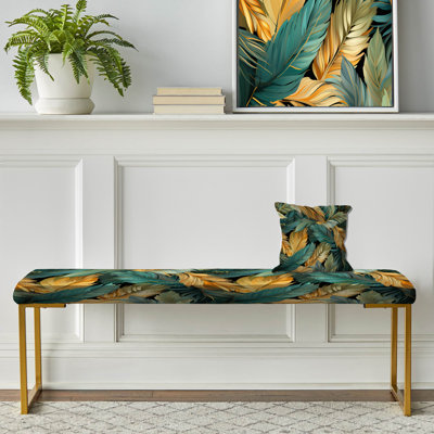 Mirage Radiance - motif tropical - banc rembourré doré