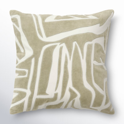 Haslet Appliqued, Embroidered Cotton Throw Pillow
